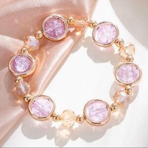 Gold & Purple Beaded Classy Fashion Bracelet